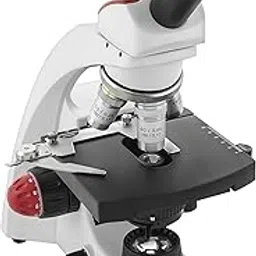 EISCO Premium Redline Range Monocular Microscope, WF 10X Eyepiece, 4X, 10X, 40X & 100X Objectives, 360° Rotatable Head, LED Illumination, Mechanical X-Y Axis Stage, with Dustcover & Styrofoam Case-image-29