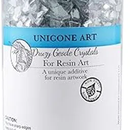 unicone art Druzy Geode Crushed Glass Crystals for Resin Art - Heat Resistant - Reflective - High Luster - 1lb Size Jar-image-24