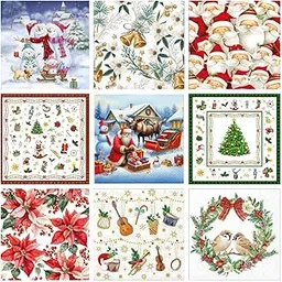 The Tissue Store Decoupage Tissue Paper Napkin for Craft 9 Sheets - Christmas Theme A-picture-47