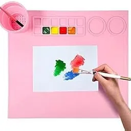 43 * 38cm Silicone Craft Mat for Painting Play Doh and Clay for Kids, Non-Stick Multipurpose Silicone Doms Colour Kit with Cleaning Cup and Color Mixing Plate for Arts and Crafts-image-97