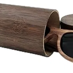 heavenglow Cylinder Handmade Bamboo Wood Sunglasses Case Eyeglass Glasses Container-picture-34