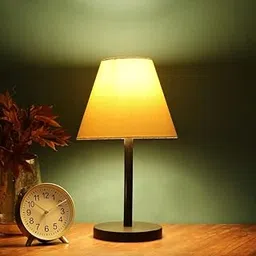 BTR CRAFTS Black Metal Table Lamp, Living Room, Bedroom, Bedside Lamps for Nightstand, Minimalist Table Lamp for Kids Room Living Room Office Dorm (Conical Pale Yellow)-picture-31