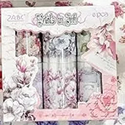 SAMVARDHAN Elegant Floral Washi Tape Set – 6 Rolls Vintage Flower Decorative Masking Tape for Journaling, Scrapbooking & DIY Crafts (Petals In Ink)-image-17