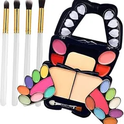 Merishopp Makeup Eyeshadow Lip Gloss Concealer Powder Palette Brushes Kit White-Gold Health & Beauty | Makeup | Makeup Sets & Kits-picture-30