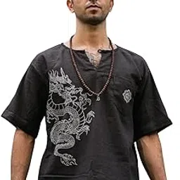 crystalheal; designing the destiny Crystal HEAL Dragon Kurta for Men| Short Loose-Fit Ethnic Wear | Casual & Comfortable Traditional Kurta | Soft & Breathable Fabric-picture-38