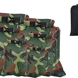 LOOM TREE 6Pcs Waterproof Dry Bag Portable Roll Top for Canoeing Cycling Dark Green| Water Sports | Kayaking, Canoeing & Rafting | Accessories-picture-29