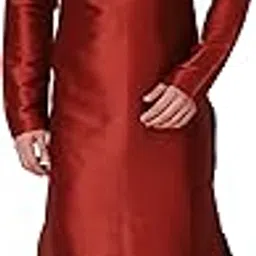 koshin Men's Embroidered Art Silk Square Digitally Kurta for Festive and Wedding (Maroon); Size: Medium - SP-EM-001-C-picture-44