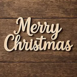 Curious Button Wooden Merry Christmas Ornament Sign | Size:14" Cutout Hanging Decoration for Wall, Door & Tree | DIY Paintable Christmas Décor (2.7mm Thick, Natural Finish)-picture-30