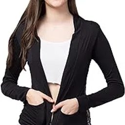 fabitto Womens Latest Shrug with Pockets, Back Net Full Sleeves Front Open Shrugs for Girls (Viscos Fabric)-picture-42