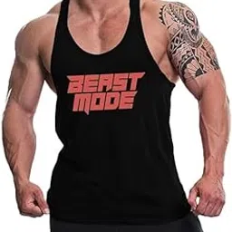 Men's Cotton Printed Sleeveless Racer Back Sports Gym Boxing Workout Activewear Bodybulding Quick Dry Fit Gym Vest Tank Top L2595-image-43