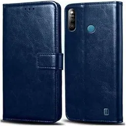 Fengshui Vintage Flip Case Leather Finish | Inside TPU with Card Pockets | Wallet Stand | Shock Proof | Magnetic Closure Flip Cover for Lava Z3 - Attractive Navy Blue-picture-16