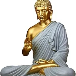 Fibreglass 2 Feet Buddha Statue for Home Decor Big Size Idols Living Room Door Entrance Decoration Items Decorative Showpiece, Decor Items for Home and Office, 2Ft Buddha (2 Feet Grey)-picture-27