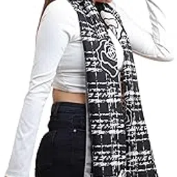 moda chales Black & Grey Summer Cotton Stoles & Scarves for Women – Soft, Breathable Head Scarf, Stylish Lightweight Stalls for Women-picture-23