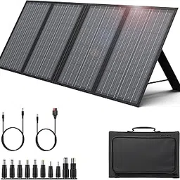 ENGINSTAR 60W Foldable Solar Panel Charger with 18V DC Outlet for Portable Power Stations EnginStar/Jackery/Rockpals/Flashfish, Portable Solar Generator with QC 3.0 for Outdoor Camping Van RV Trip-image-23