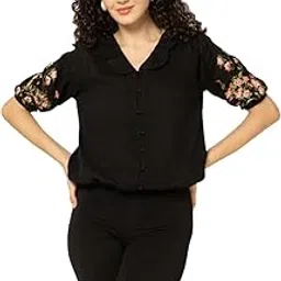 Fiona Organic Cotton Top with Embroidered-image-2