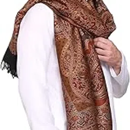 weavers villa Men's Kalamkari Design Woven Acro Wool Blend Gents Shawls, Muffler, Stoles for Men [40" X 80"]-picture-19