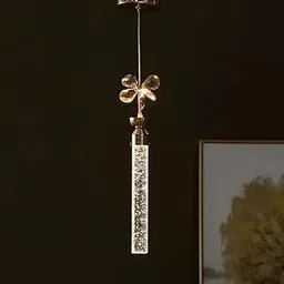 6W Crystal Pendant Hanging LED Light | Gel Glass Rod with Floral Decor | Warm White Glow | Golden Finish | Modern Decorative Ceiling Light for Living Room, Bedroom, Dining & Indoor Spaces-image-66