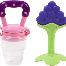 Muma's Love Baby Fresh Fruit Food Feeder Nibbler Pacifier |Training Massaging Toy Teether| Food Grade Soft Safe BPA-Free Silicone Pouches| Babies Toddlers Infants Kids (Pack of 1) (Multi Combo 5)-picture-55