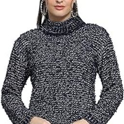 monte carlo Womens Self Design Navy Blue Mock Neck Full Sleeve Top_1243738TP-1-34-picture-5