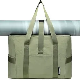 MOYAQI Yoga Tote Bag for Women, Large Shoulder Bag with Yoga Mat strap for Gym,Work,Travel,School, Beach,Business, Green, Large, Work Business School Gym Weekender Overnight Travel-image-35