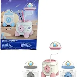 LIGHTER HOUSE Astronaut Rocket Desk Lamp Cute Astronaut Lamp with Pencil Sharpener Rechargeable LED Table Lamp for Kids Reading Desk Light for Home Office Bedroom Study -01 Pc. Mix Colour-image-33
