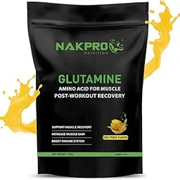 Nakpro L-Glutamine Powder | 4g Glutamine Per Serving, 50 Servings | Post Workout Amino Acid Supplement for Muscle Growth and Recovery (Fruit Punch, 250g)-picture-12