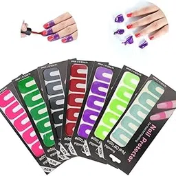 R4R Nail Polish Protector Tips Cover Edge Anti-Flooding Plastic Template Clip Manicure Tools Set Nail Tools (1 PACK-10 STRIP)-picture-49