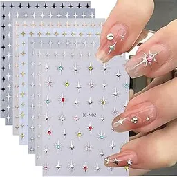 tecokart TecoKart® 7 Sheets Star Nail Stickers for Nail Art - Self-Adhesive Nail Art Stickers with Galaxy Stars Design, Nail Stickers for Nail Art for DIY Manicure, Nails Sticker Decals for Unique Nail Design-picture-49