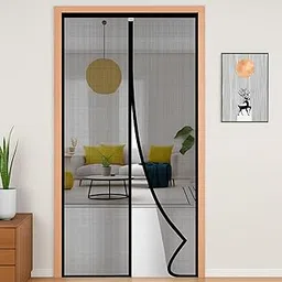 DRANZ Polyester Mosquito Net For Doors With Magnet Curtain, Auto Closing Insect Screen For All Door Types, Self Adhesive Hook Tape, Full Frame Hook & Loop, Fits Main, Bedroom, Kitchen & Balcony Doors.-image-78