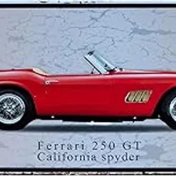 Eazywagon "Ferrari 250 GT California" Vintage Retro Metal Signs - License Wall Plate, Car Tag - Ideal for Cafe, Restaurant, Shop, Home, Hotel, Club, Office, Living Area - Design Plaque-picture-22