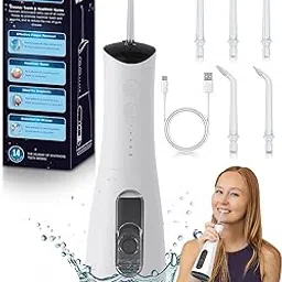 High-Pressure 120PSI Water Dental Flosser with 300ml Reservoir - Portable Water Flosser for Teeth & Gum Cleaning - Rechargeable with 4 Pressure Modes, 1600 Pulses/Minute & IPX7 Waterproof-picture-16