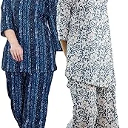 attnico Women's Rayon Printed Combo Night Suit, Sleepwear, Top and Pyjama Set-picture-36