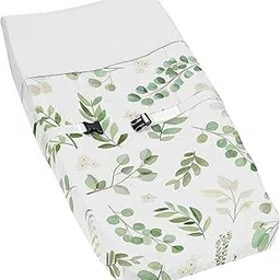 Sweet Jojo Designs Floral Leaf Girl Baby Nursery Changing Pad Cover - Green and White Boho Watercolor Botanical Woodland Tropical Garden-image-64