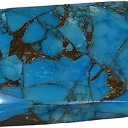 sahiba gems 18 Carat Natural Blue Rectangle Cut Copper Turquoise (Firoza) Stone Perfect for Ring, Bracelet, Locket & Pendant Size-picture-35