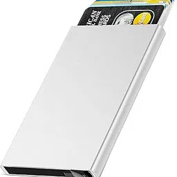 Silver Smart Minimalist Slim RFID Blocking Credit Card Holder Pop Up Wallet-image-19
