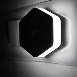 HOARD Hexagon-Shaped Warm Amber LED Plug-in Night Lamp with Automatic Sensor, Energy Efficient, Touch Control (Clear White, Pack of 1)-picture-34