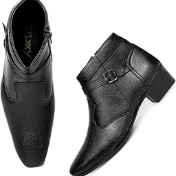 bxxy Men's 2" Height Increasing Synthetic Material Casual Formal Chelsea Slip-On Buckle Boot with Pu Sole.-picture-28