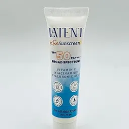 LATENT SPF 50 Sunscreen PA++++| for Oily, Dry, Sensitive, Combination, All Skin | Vit C, Niacinamide & Hyaluronic acid | No white cast | Water Resistant & Sweat Proof |APF Anti Pollution| Uva, Uvb & Blue Light protection- 30g(pack of 1) |-picture-17