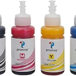proffisy T664 Ink Cartridge Compatible with Epson EcoTank L1300,L310,L361,L380,L405,L565,L365,L485,L220,L360,L130 Printer Dye Ink Refill Ink (4 Color)-image-35