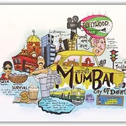 Aamchi Mumbai Doodle Fridge Magnet – Home & Kitchen Decor, for Friends & Family-image-22