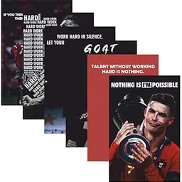 POSTER WALLAH Ronaldo Poster for Home Office and Student Room Wall | Aesthetic Poster | Wall Decor (12x8 Inch) Set of 6 Pieces-picture-18
