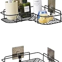 Rosaline Multipurpose Kitchen Bathroom Corner Shelf Wall Mount Storage Rack Bathroom Rack Soap Holder Storage Box Shower Rack Shelf, Bathroom Racks and Shelves, Bathroom Stands and Racks(1 Piece)-picture-33