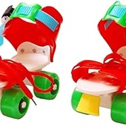 SLYK Pro Lite Adjustable Roller Skates Shoes, 4 Wheels Roller Skates with Front Brake for Kids, Children, Young Boys & Girls, Ages 4-12 (Multi - Red)-image-6