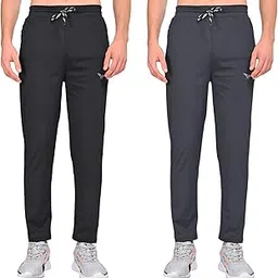 halfspace Men's Polyester Lycra Track Pant | Casual Stretchable Track Pant | Slim Fit Gym Sports Lower for Men | Solid Activewear Trouser Pant (Combo)-picture-15