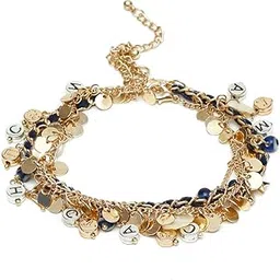 madame Alphabet coin charm chain anklet set-picture-12