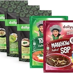 Dailyum Instant Soup Combo of 5 | No Onion No Garlic | Manchow Soup 50g | Tomato Soup 50g | Green Veg. Soup 50g | Cheese Broccoli 50g | Cheese Jalapeno 50g| Jain-picture-24