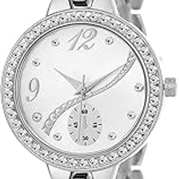 acnos Premium Round Diamond Silver Dial Analogue Watch for Women's and Girl's Pack of - 1-picture-17