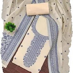 devangi Women's Banarasi Cotton Unstitched Salwar Suit Dress Material With Dupatta-picture-21