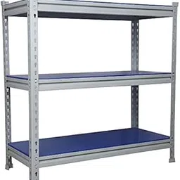 Mil-Nil Prime CRC Sheet Powder Coating Glossy Finish 3 Shelf Multipurpose Boltless Rack (Blue, 36 X 36 X 12 Inch) 22 Gauge-picture-67