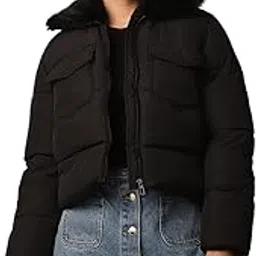 Women Puffer Black Jacket-image-18